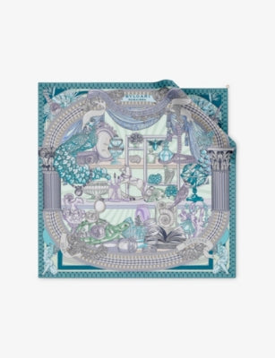 Bvlgari silk-twill scarf Curiosity printed square 140cm (British brand)