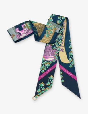 Bvlgari silk-twill scarf Shelley printed 120cm, UK version