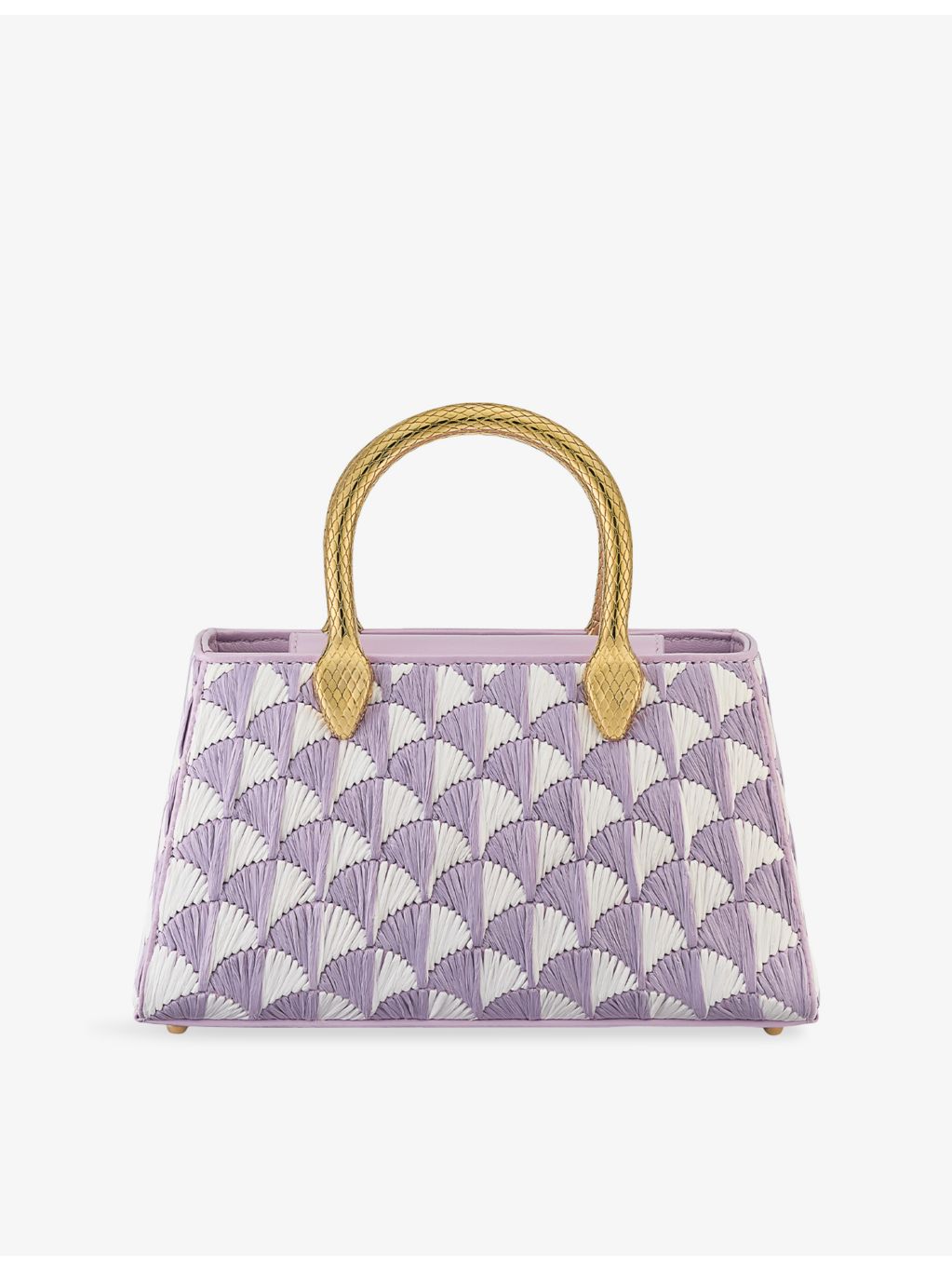 Bvlgari Serpentine Duette raffia tote bag with gold snake handles, UK version