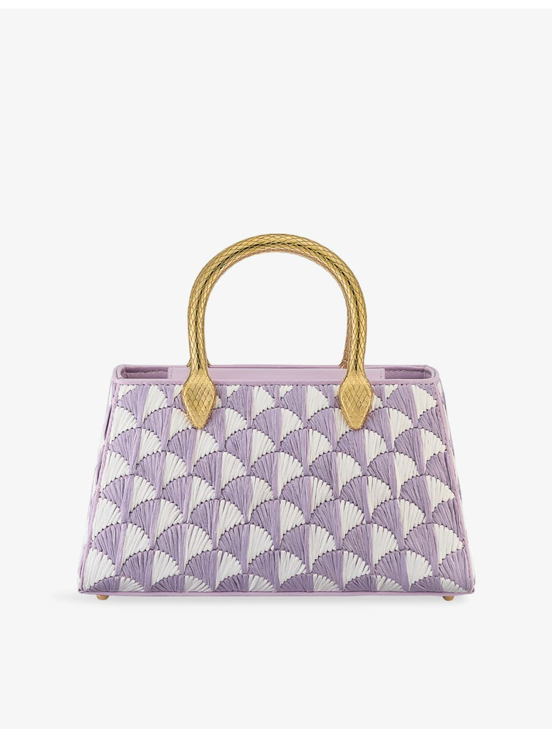 Bvlgari Serpentine Duette raffia tote bag with gold snake handles, UK version