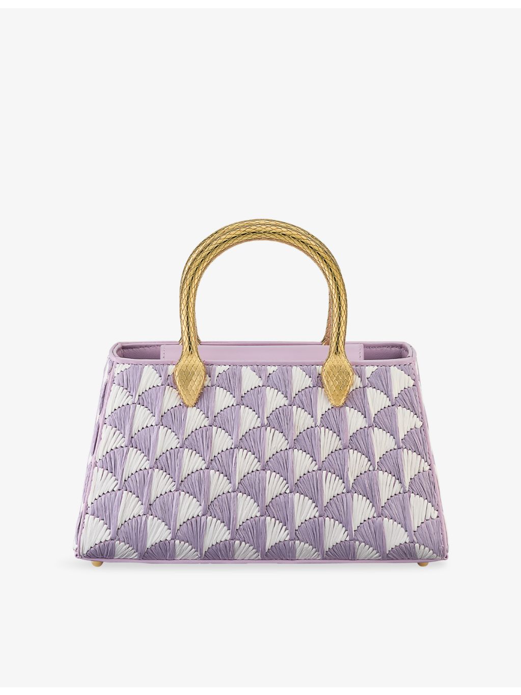 Bvlgari Serpentine Duette raffia tote bag with gold snake handles, UK version