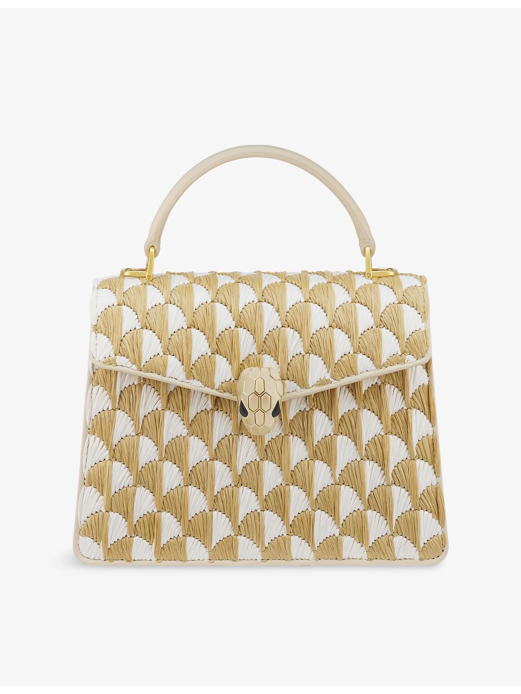Bvlgari Serpenti Forever raffia top-handle bag medium, UK version