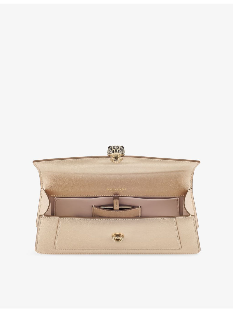 Bvlgari Serpenti Forever metallic-leather clutch with snakehead closure (British brand)