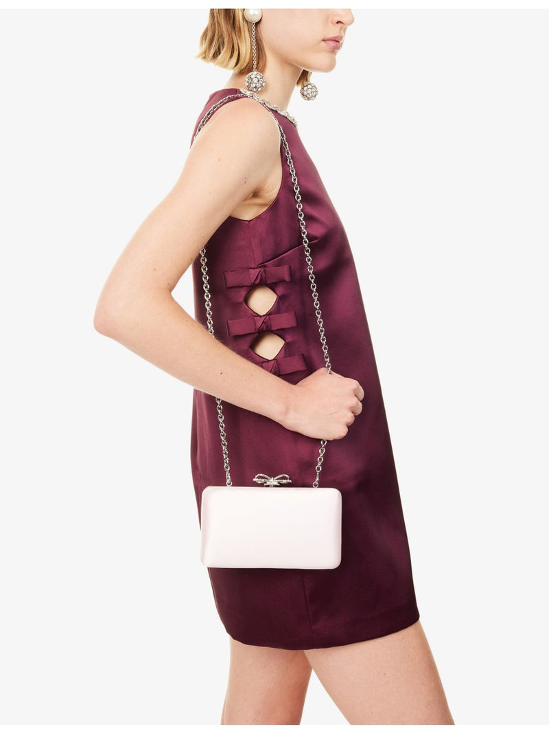 Self-Portrait crystal-embellished satin clutch bag (British brand)