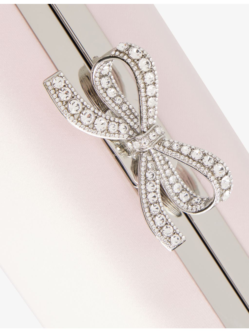 Self-Portrait crystal-embellished satin clutch bag (British brand)