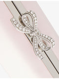 Self-Portrait crystal-embellished satin clutch bag (British brand)