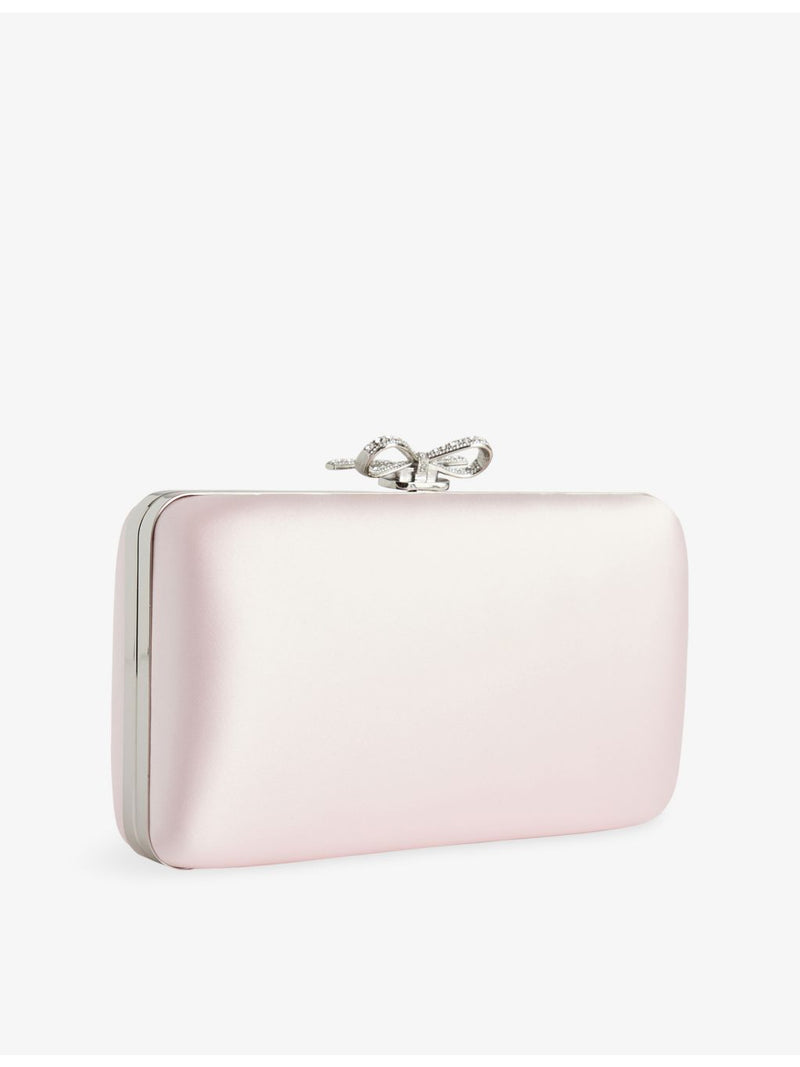Self-Portrait crystal-embellished satin clutch bag (British brand)