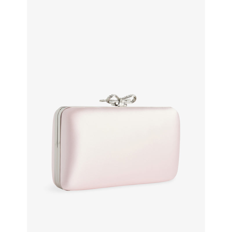 Self-Portrait crystal-embellished satin clutch bag (British brand)