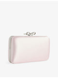 Self-Portrait crystal-embellished satin clutch bag (British brand)