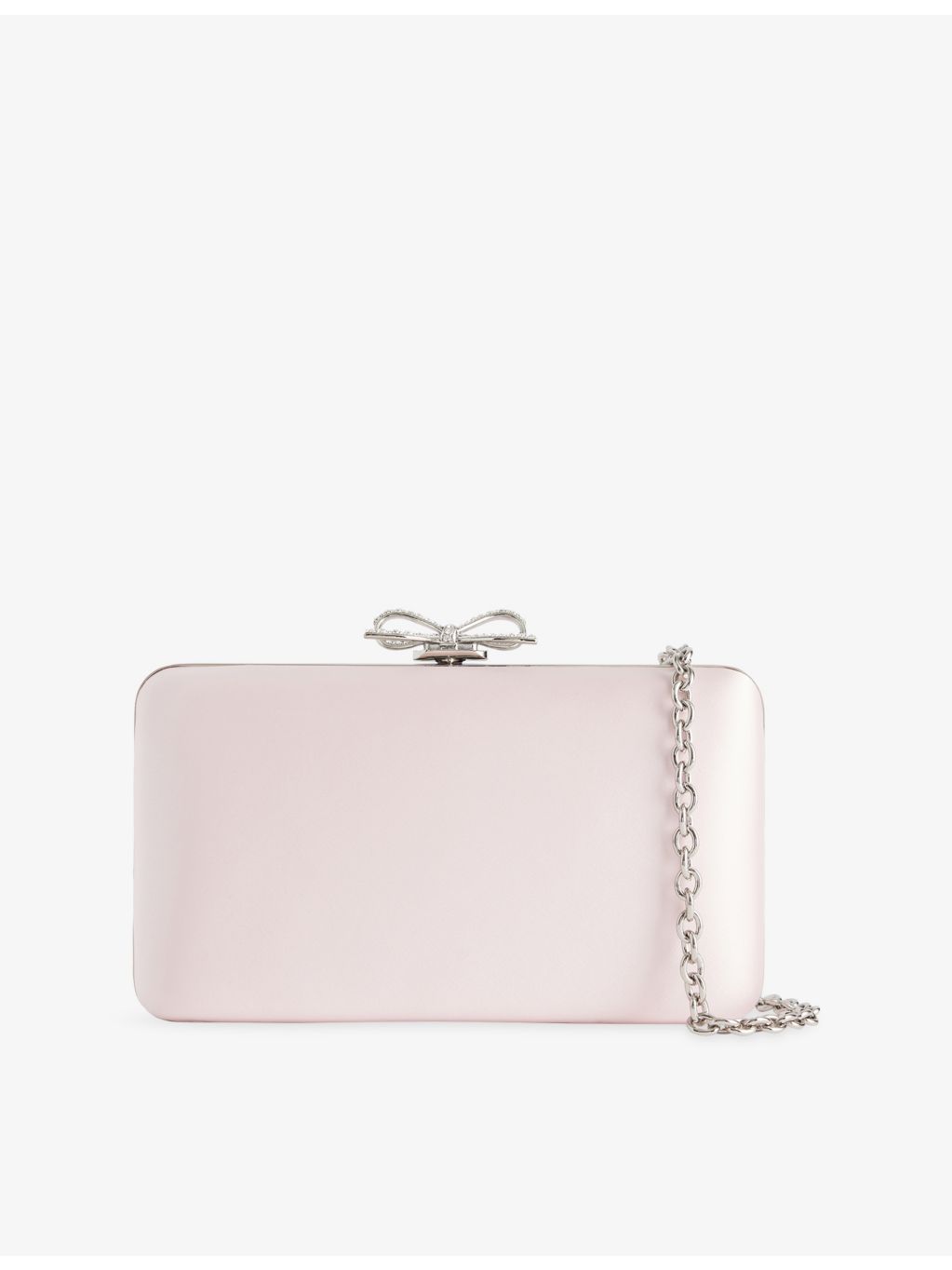 Self-Portrait crystal-embellished satin clutch bag (British brand)