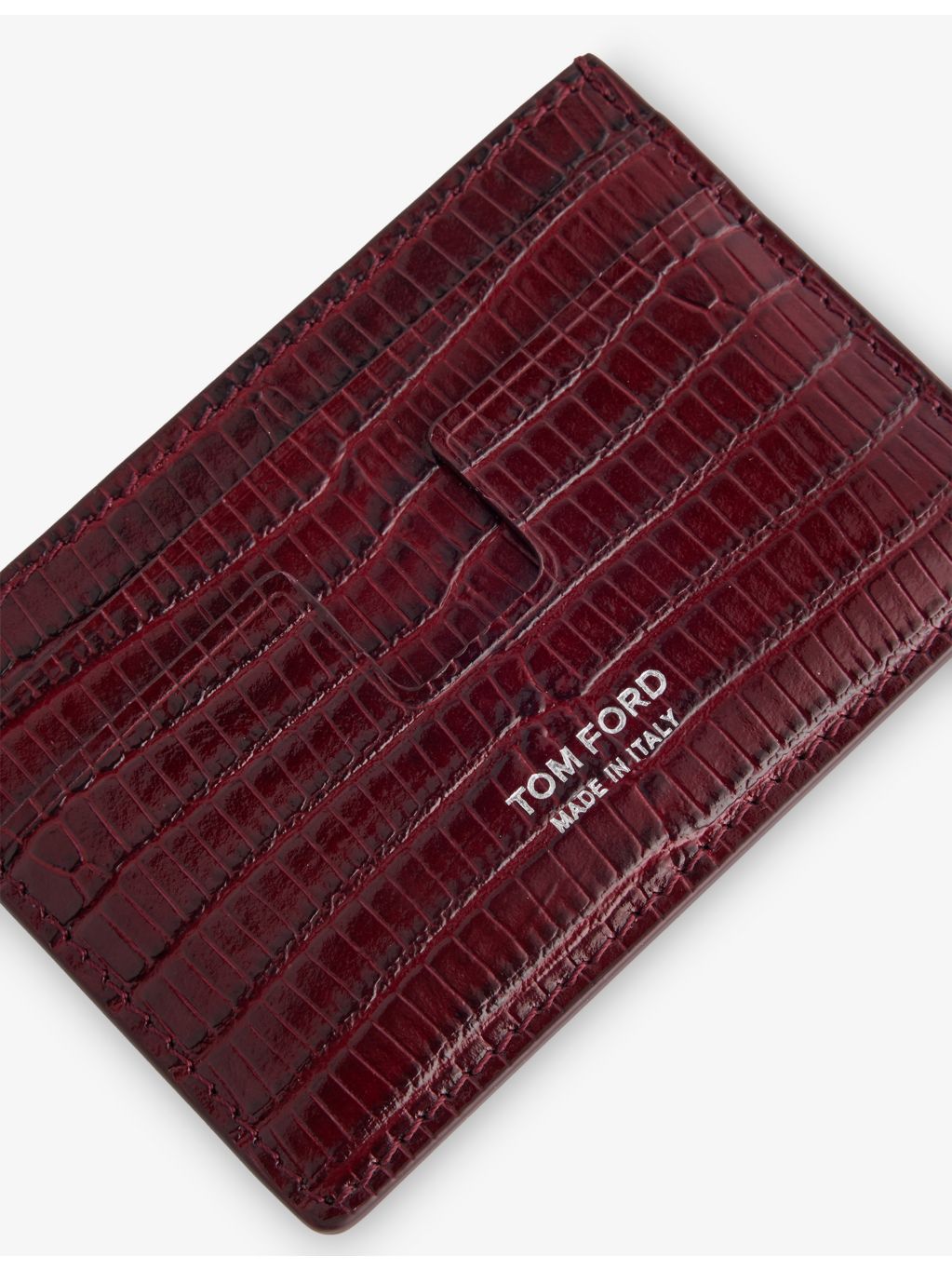 Tom Ford croc-embossed leather card holder 10cm wide, UK version