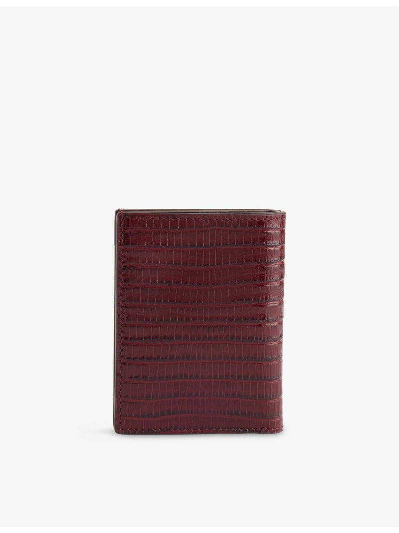 Tom Ford bifold leather wallet with croc pattern, UK version