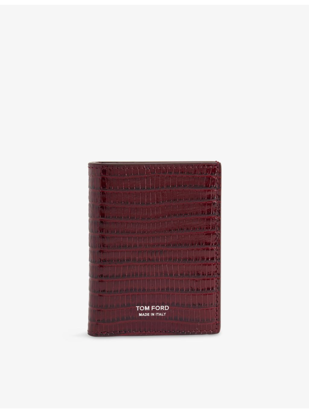 Tom Ford bifold leather wallet with croc pattern, UK version