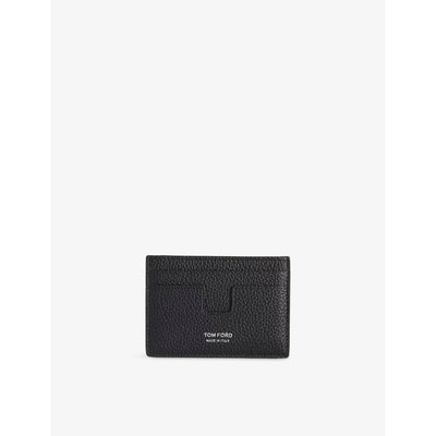 selfridges Tom Ford Logo Clip Leather Card Holder- Buy online at McGrocer