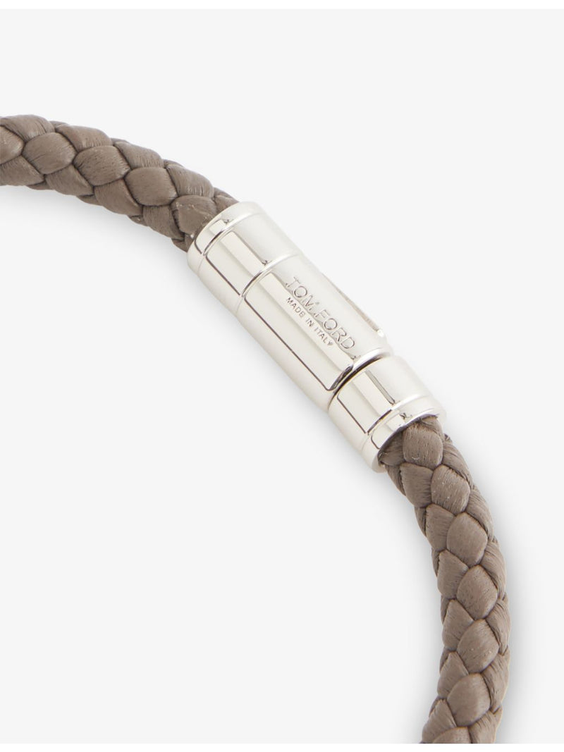 Tom Ford woven tubular leather bracelet, imported from the UK