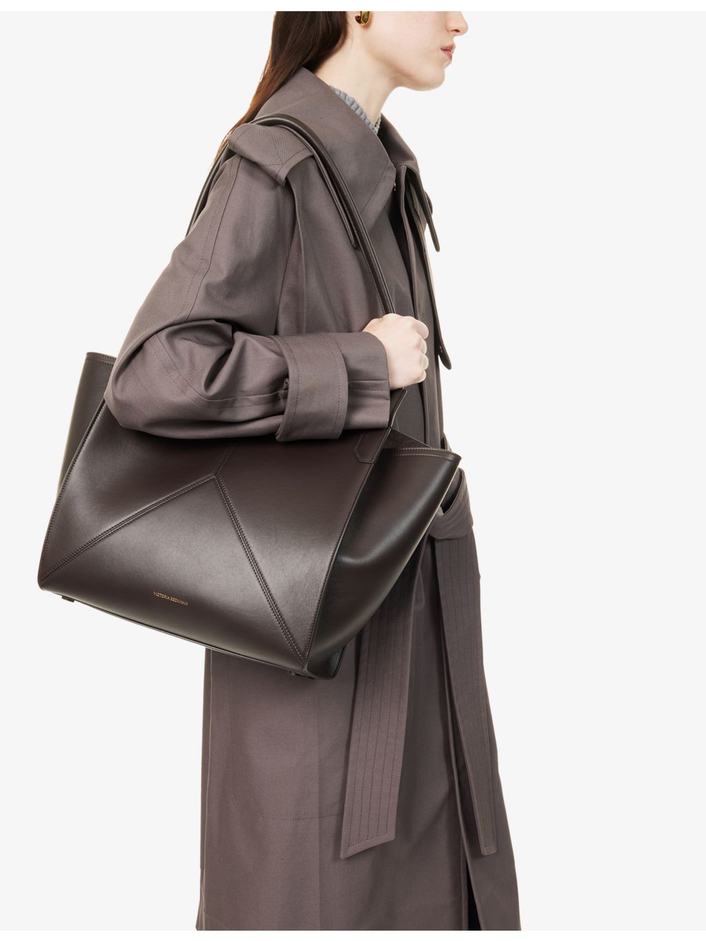 Victoria Beckham leather tote bag structured shape, imported from the UK