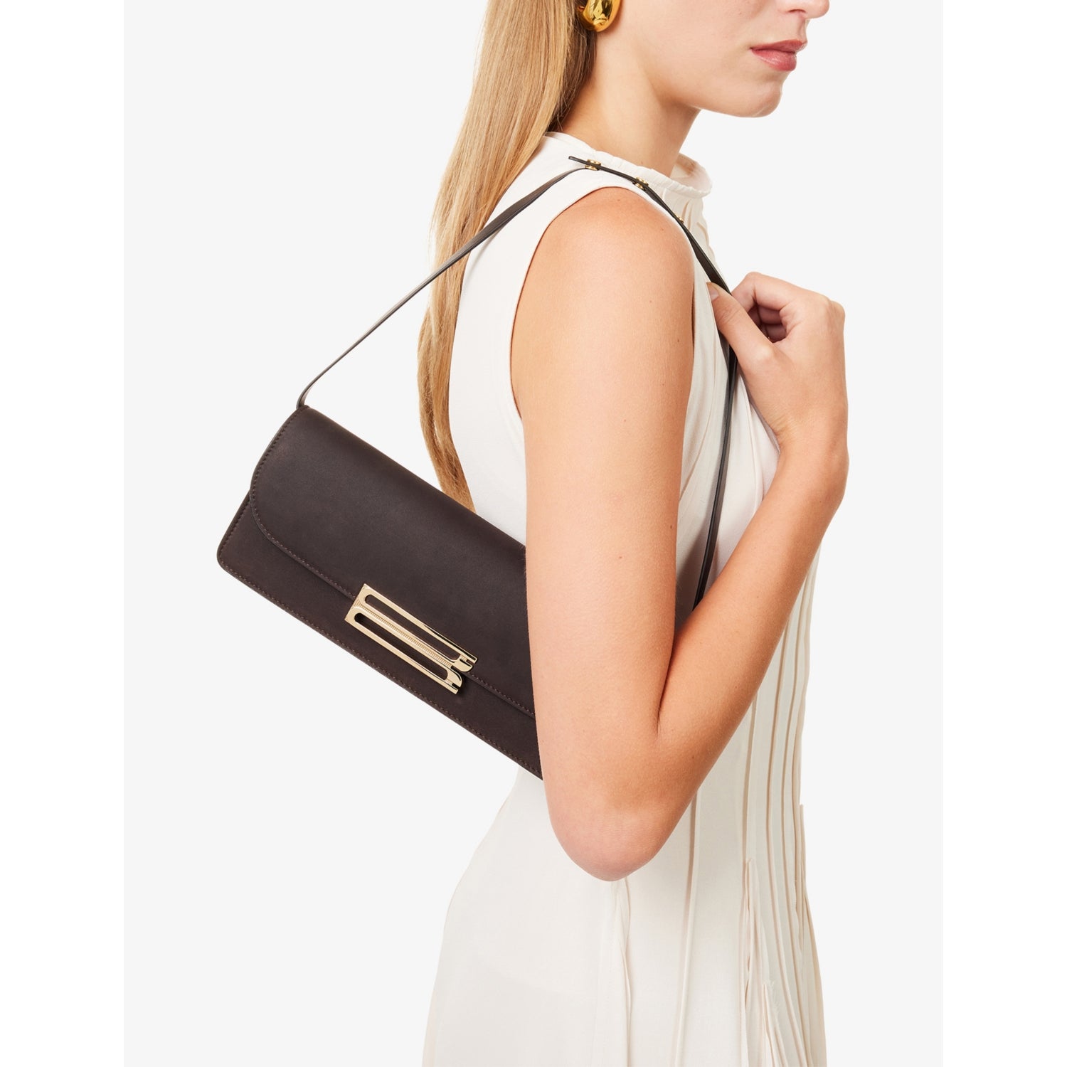 Victoria Beckham Dorian Flap Leather Clutch - British product