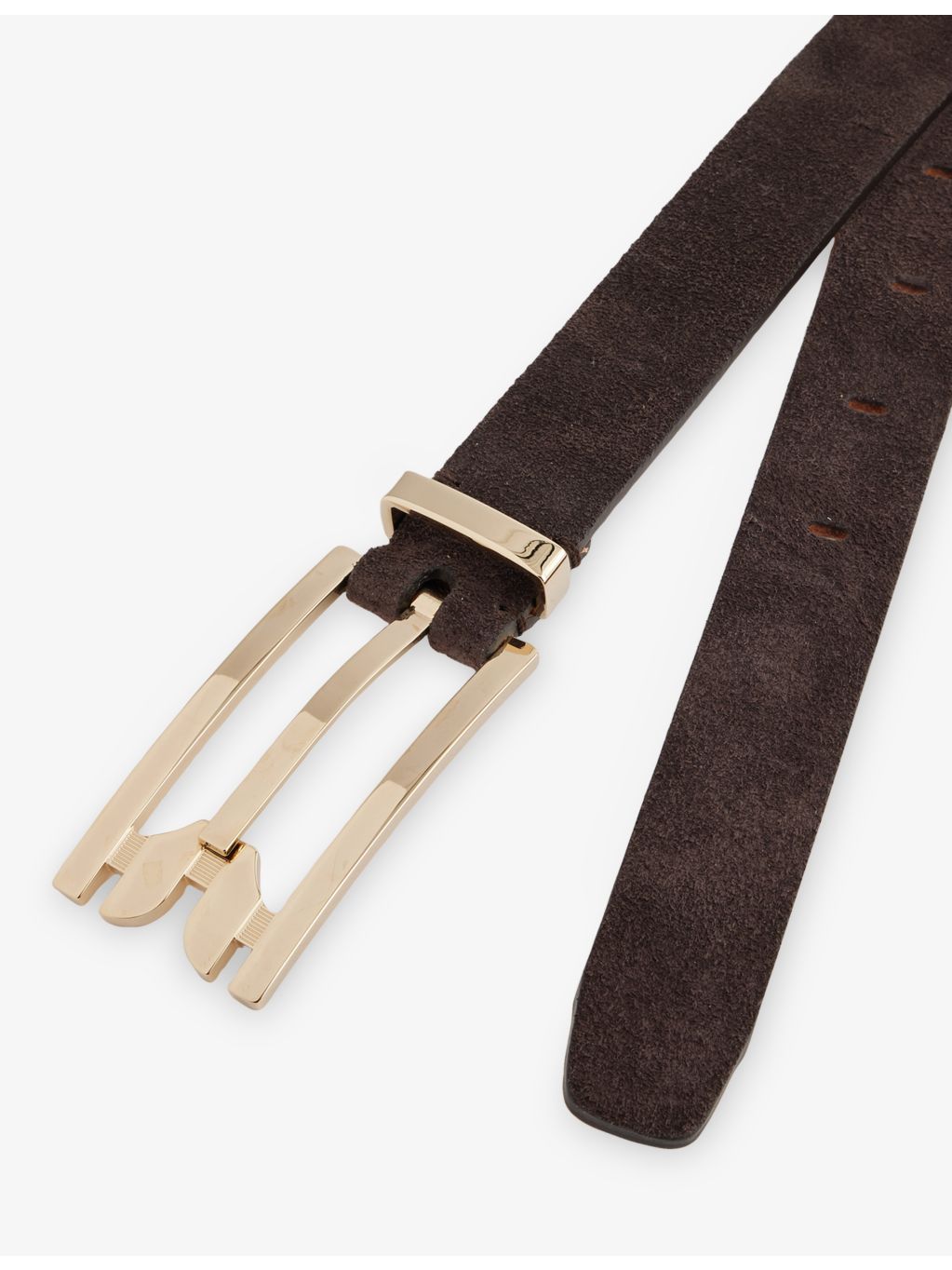 Victoria Beckham leather belt with gold buckle, adjustable (British brand)
