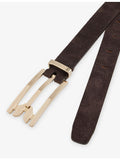 Victoria Beckham leather belt with gold buckle, adjustable (British brand)