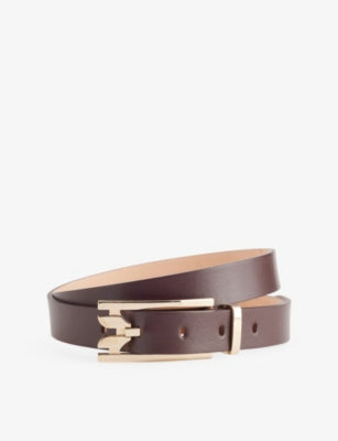 Victoria Beckham Dorian Double Pin-Buckle Leather Belt
