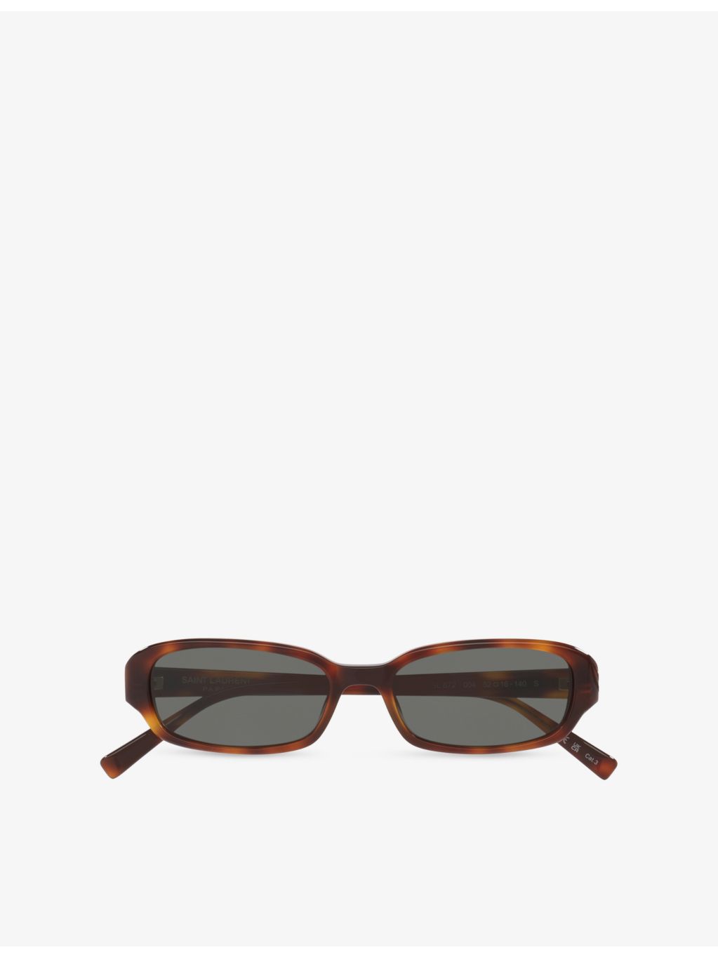 Saint Laurent SL 872 oval acetate sunglasses in tortoiseshell - British product