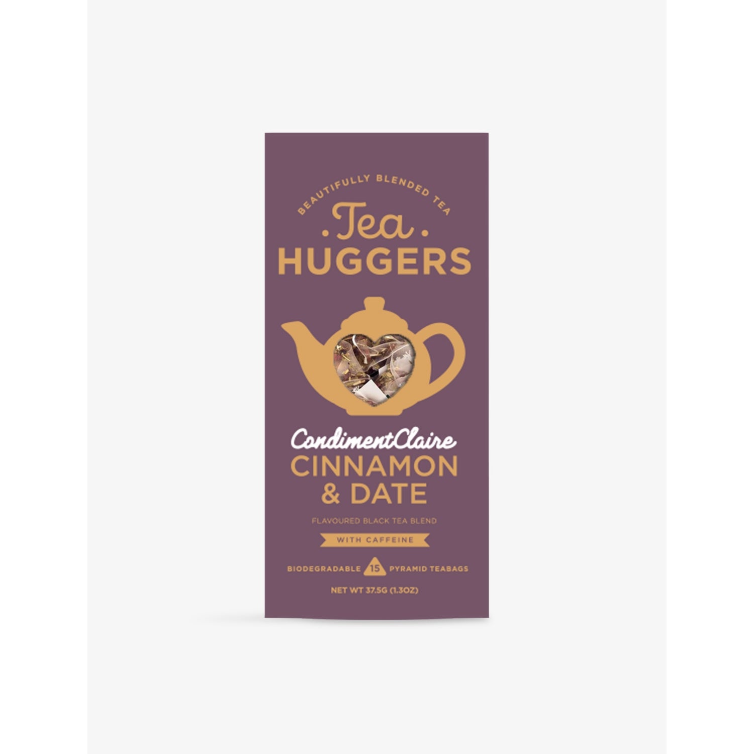 Tea Huggers cinnamon & date black tea blend 15 teabags, UK version
