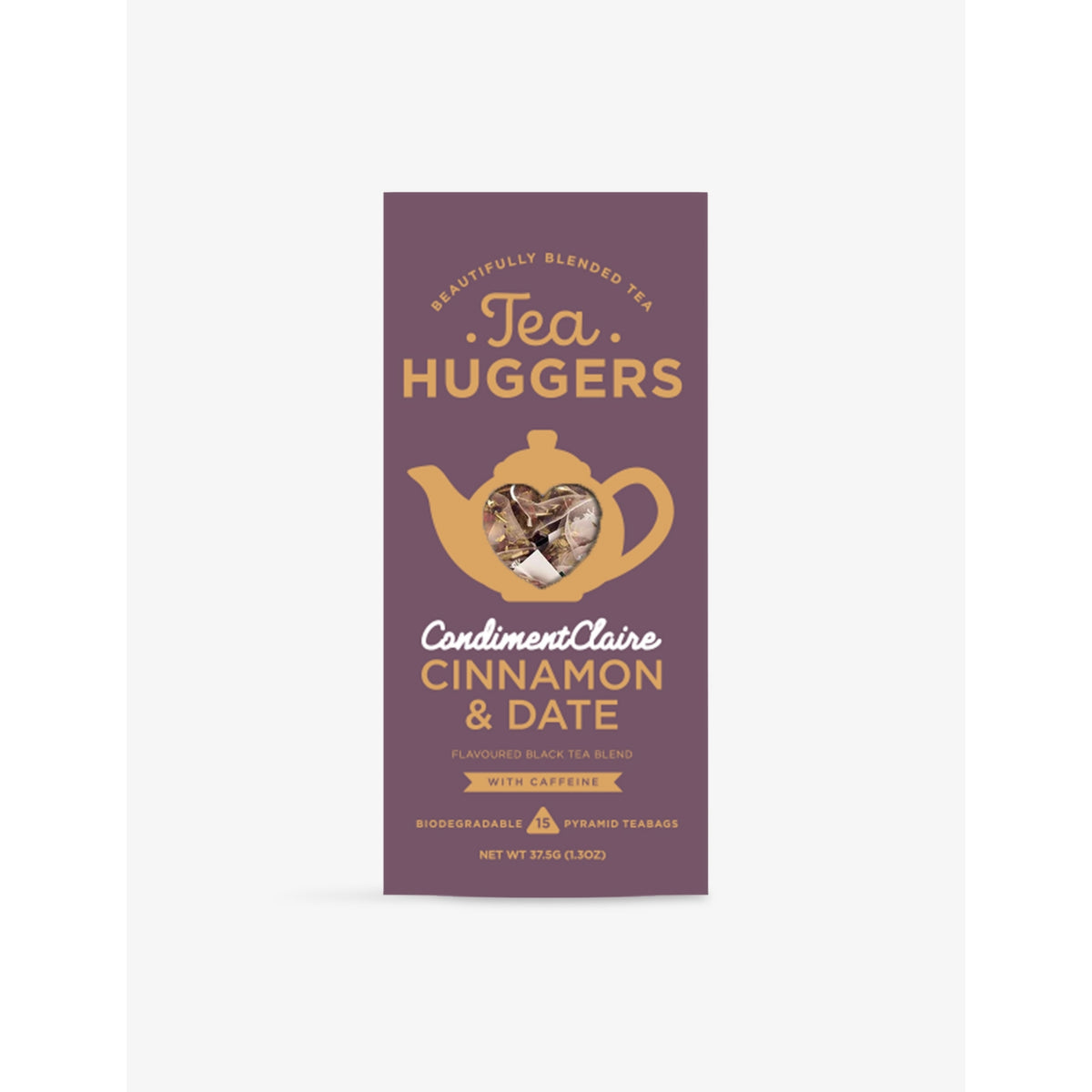 Tea Huggers cinnamon & date black tea blend 15 teabags, UK version