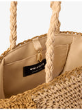 Whistles patchwork mini straw bag, imported from the UK