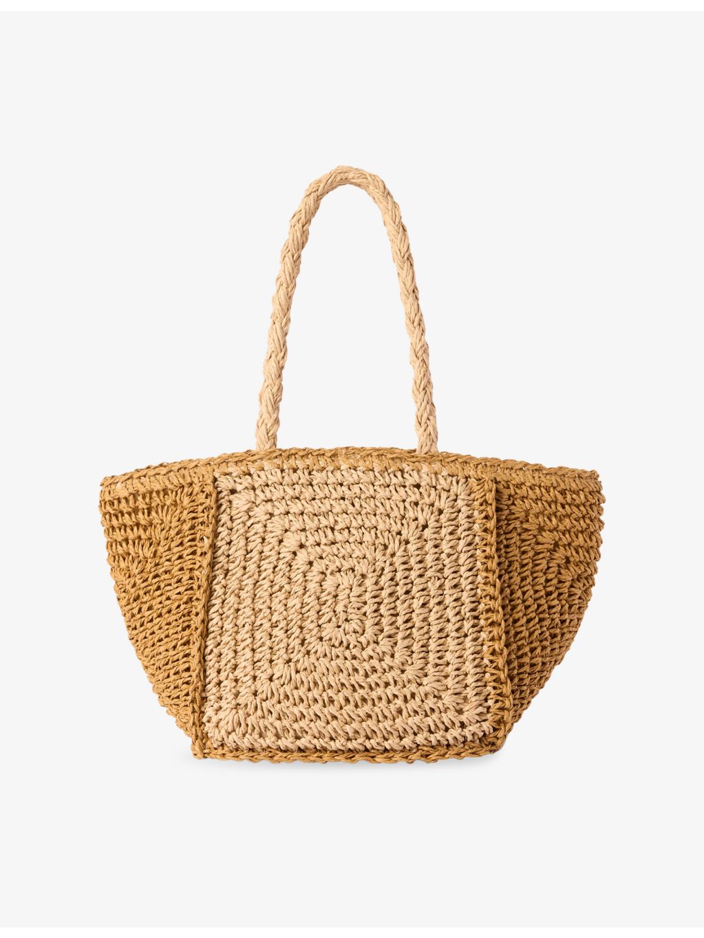 Whistles patchwork mini straw bag, imported from the UK