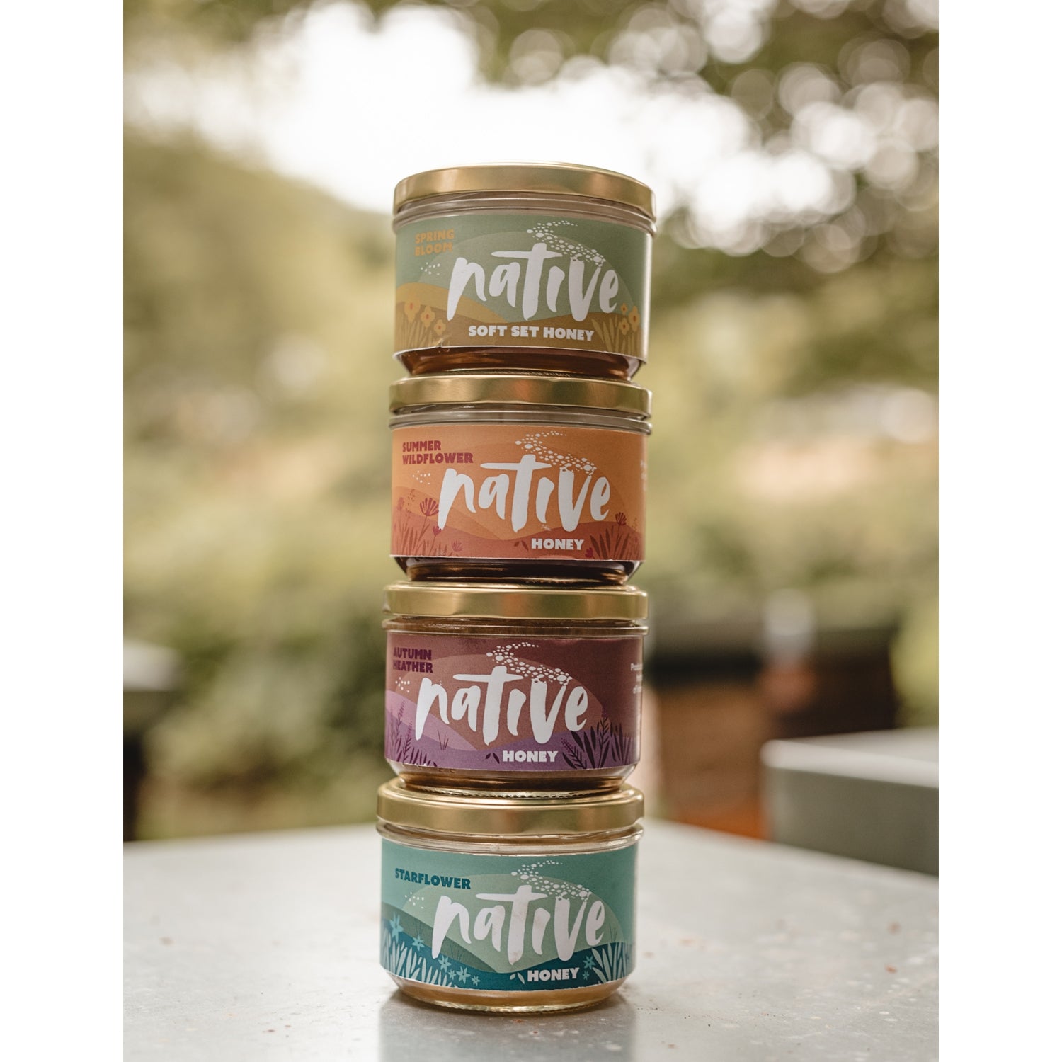 Starflower native raw honey in a 280g jar, UK version