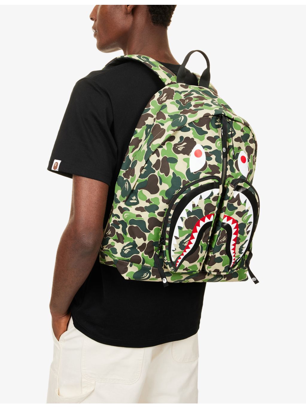 A Bathing Ape camo shark woven daypack - British product