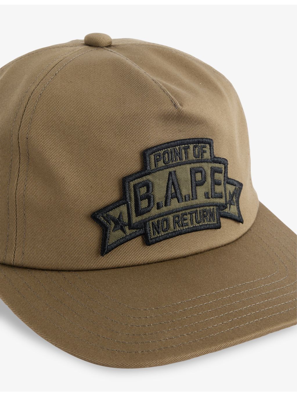 A Bathing Ape cotton twill cap with embroidered patch, UK version