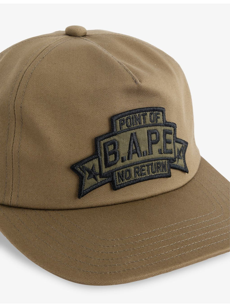 A Bathing Ape cotton twill cap with embroidered patch, UK version