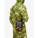 BAPE faux-leather mini bag with shark motif, imported from the UK