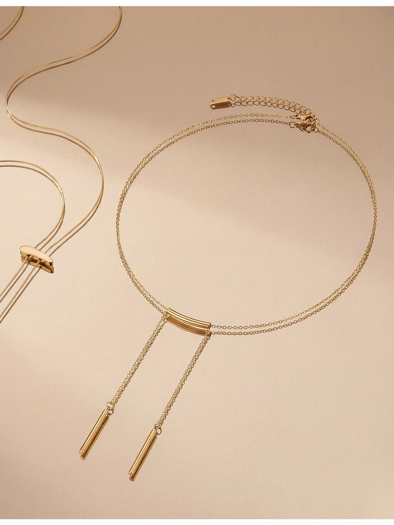 Amadeus Gia large link gold plated necklace 50cm, imported from the UK