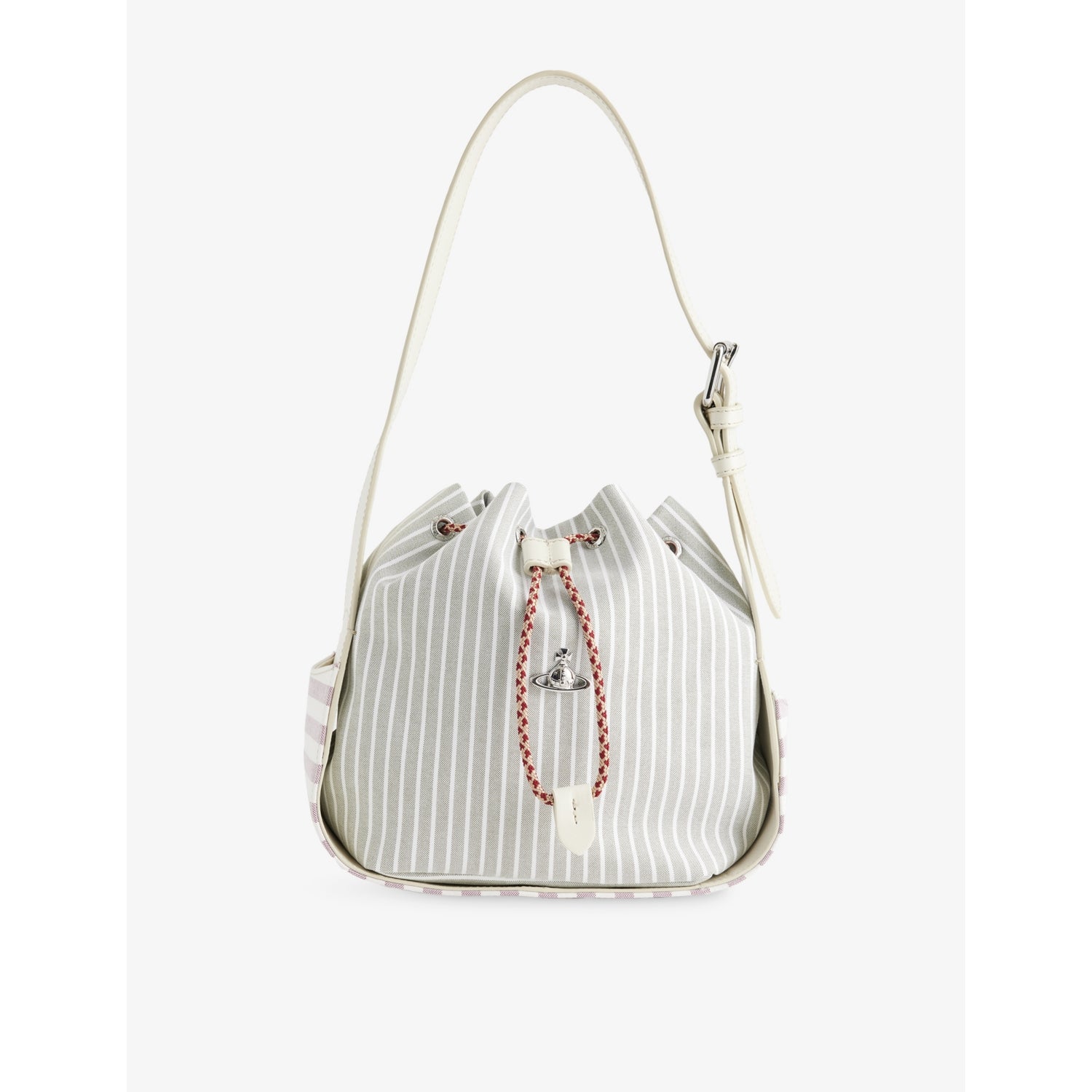 Vivienne Westwood Stacey cotton bucket bag with stripe pattern (British brand)