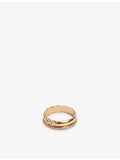 Maje brass ring with twisted gold rhinestone design - British product