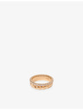 Maje brass ring with twisted gold rhinestone design - British product