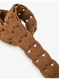 Maje braided suede belt with gold-tone buckle, UK version