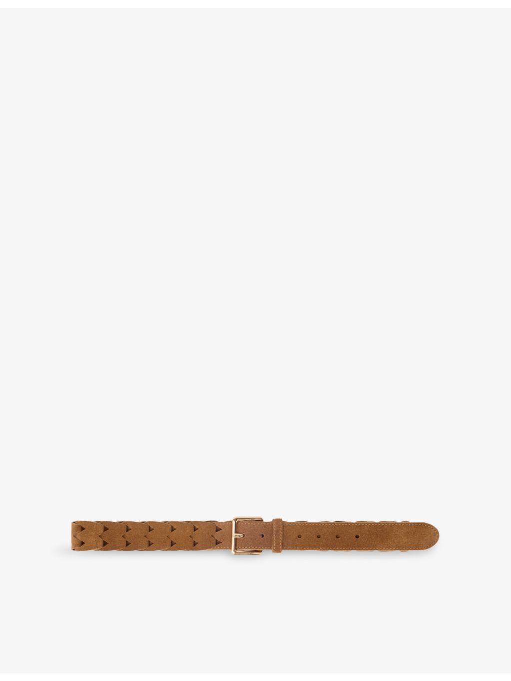 Maje braided suede belt with gold-tone buckle, UK version