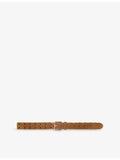 Maje braided suede belt with gold-tone buckle, UK version
