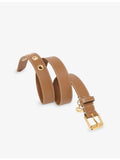 Maje leather eyelet belt with gold-tone hardware, imported from the UK