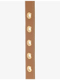 Maje leather eyelet belt with gold-tone hardware, imported from the UK