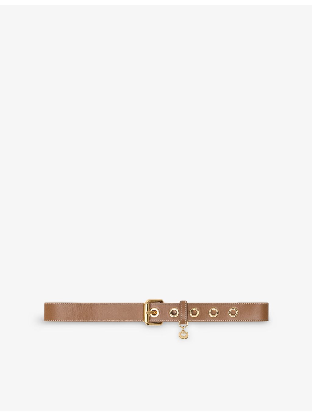 Maje leather eyelet belt with gold-tone hardware, imported from the UK
