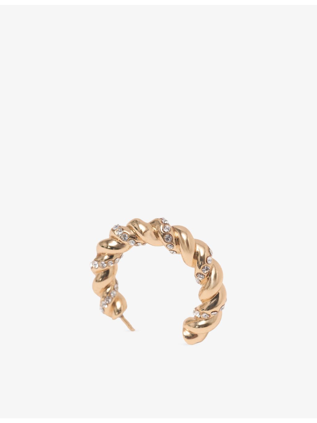 Maje twisted rhinestone brass hoop earrings, UK version
