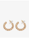 Maje twisted rhinestone brass hoop earrings, UK version