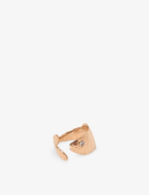 Fish Rhinestone Brass Ring - 8
