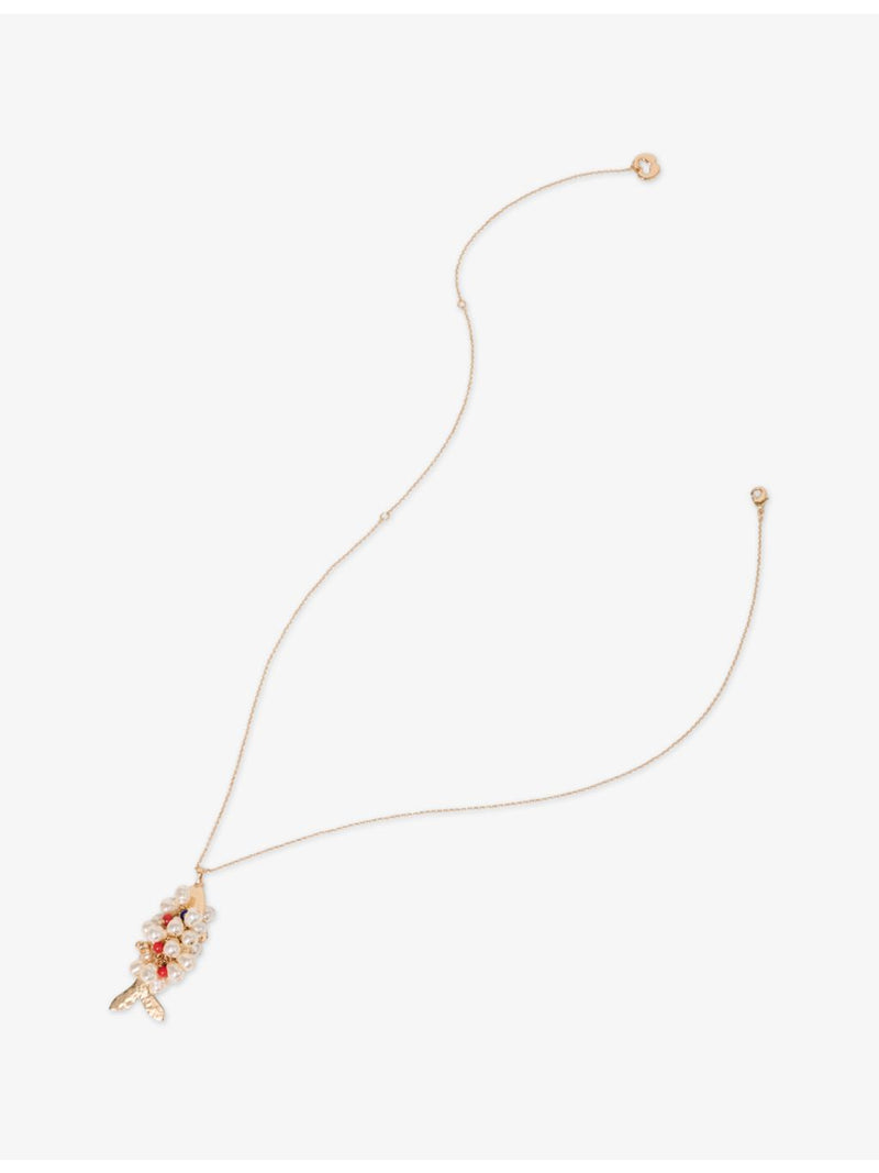Maje fish motif brass necklace, imported from the UK