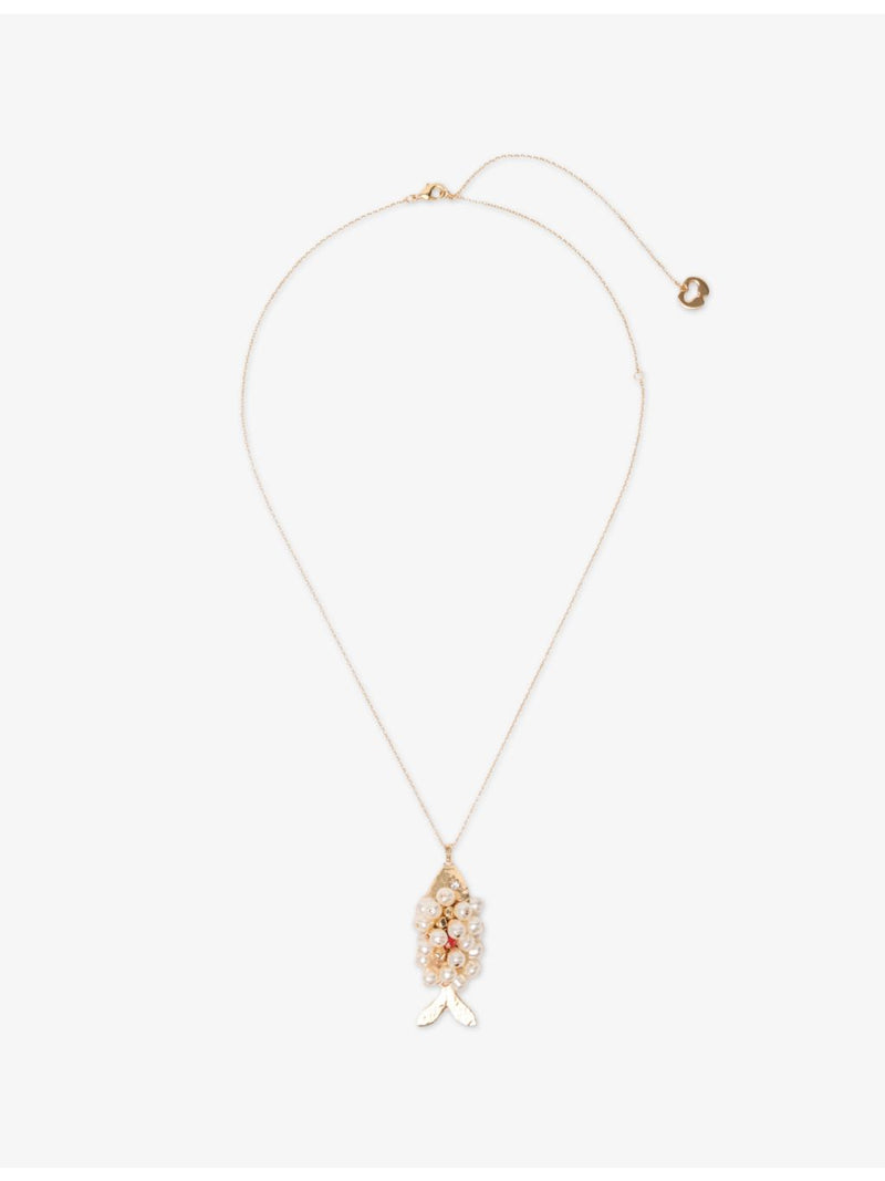 Maje fish motif brass necklace, imported from the UK