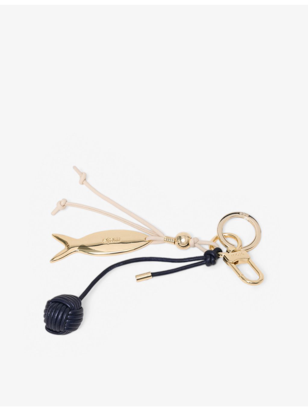 Maje nautical leather bag charm with gold-toned hardware (British brand)